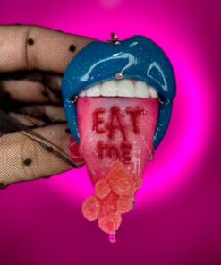 Polymer clay Lip necklace Eat me