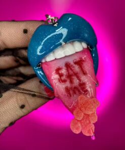 Polymer clay Lip necklace Eat me