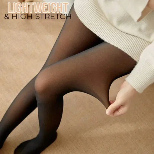 FrostGlam™ Winter Fleece Fake Translucent Tights - Image 8