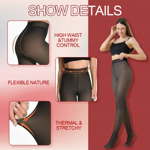 FrostGlam™ Winter Fleece Fake Translucent Tights - Image 9