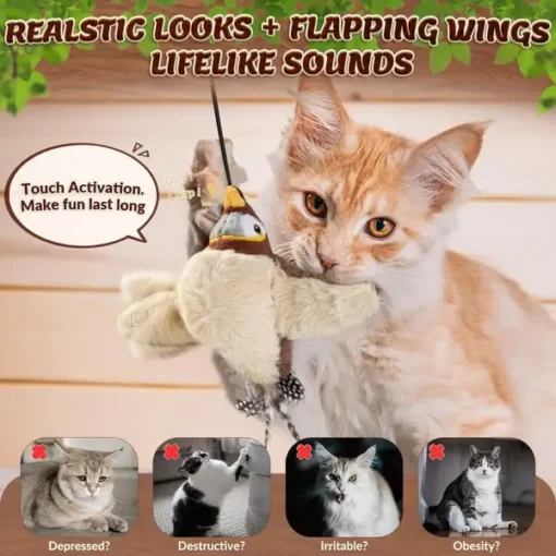 Interactive Chirping Bird Cat Toy - Image 2