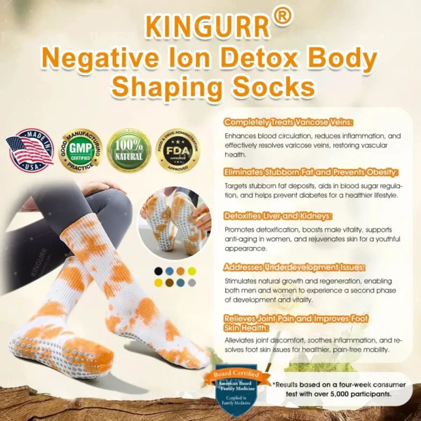 KINGURR® Negative Ion Detox Body Shaping Socks for Body Sculpting