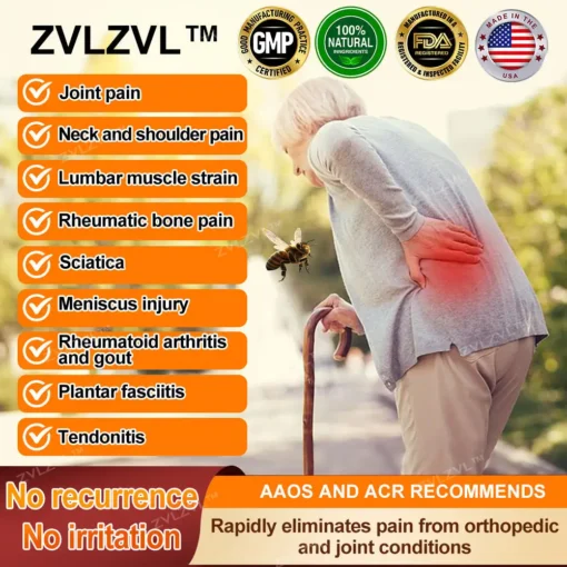 ZVLZVL™ Bee Venom Instant Ultra Strength Pain Relief Therapy Cream - Image 3